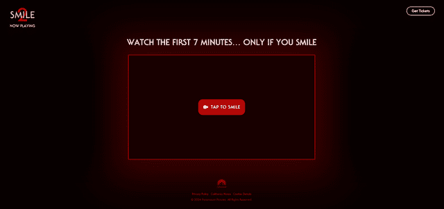 Website for Smile 2 requires viewers to stay connected to watch the first 7 minutes for free. Website for Smile 2 requires viewers to stay connected to watch the first 7 minutes for free.