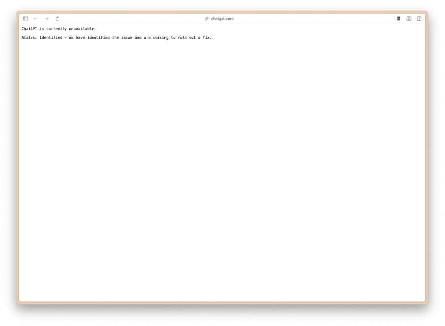 Users currently unable to access ChatGPT. Users currently unable to access ChatGPT.