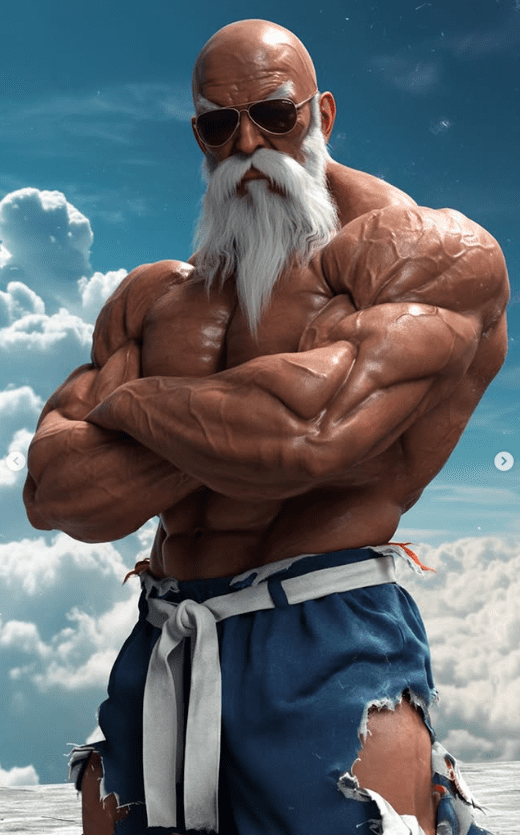 AI recreates Master Roshi in Max Power state in live-action style 2 AI recreates Master Roshi in Max Power state in live-action style - image 2.