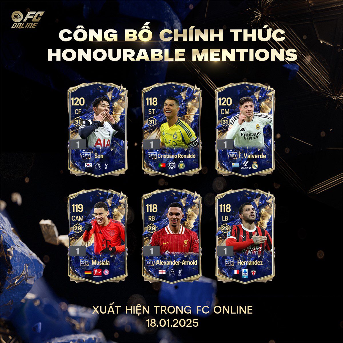 6 Honourable Mentions from Vietnam Official: FC Online announces 18 nominees in the 25 Team Of The Year lineup - Image 4.
