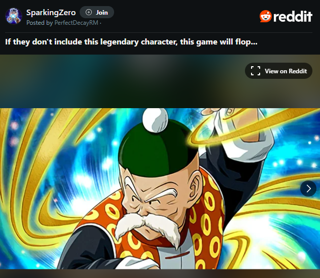 Fans hope Grandpa Gohan will appear as a character in Dragon Ball: Sparking Zero. photo-1720089593110
