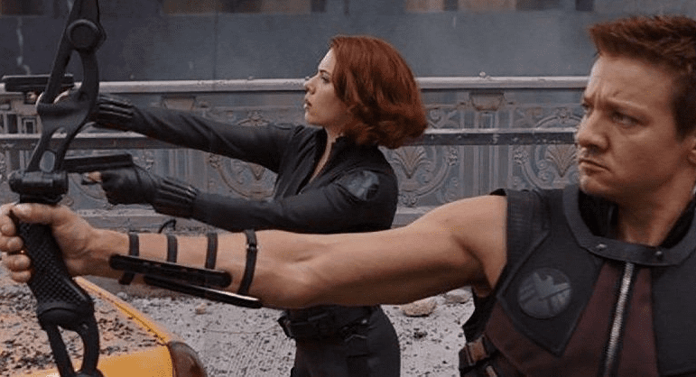 The relationship between Hawkeye and Black Widow in Marvel films