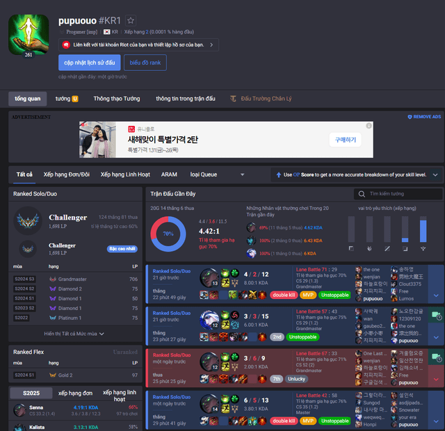Imp ranked top 1 in the Korean League with a 60% win rate, using Senna frequently. Imp ranked top 1 in the Korean League with a 60% win rate, using Senna frequently.