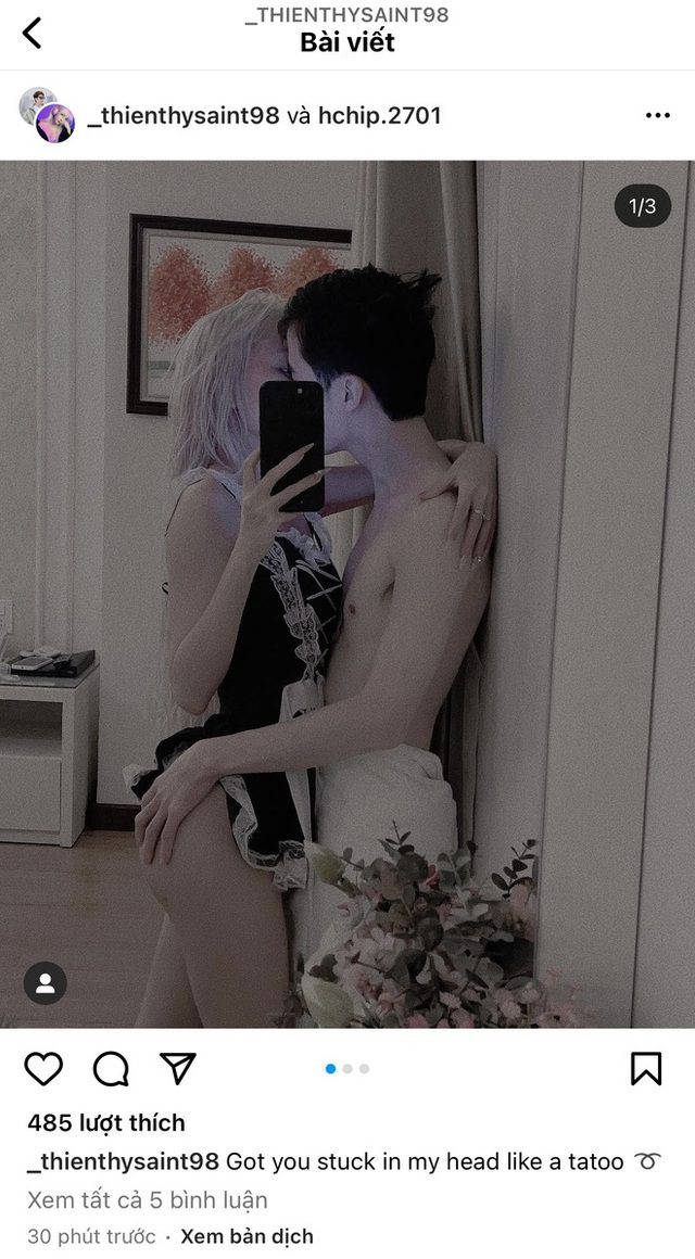 Female streamer showcases sultry private photos, furious when reminded about getting married 3 Thiên Thy enjoying her relationship