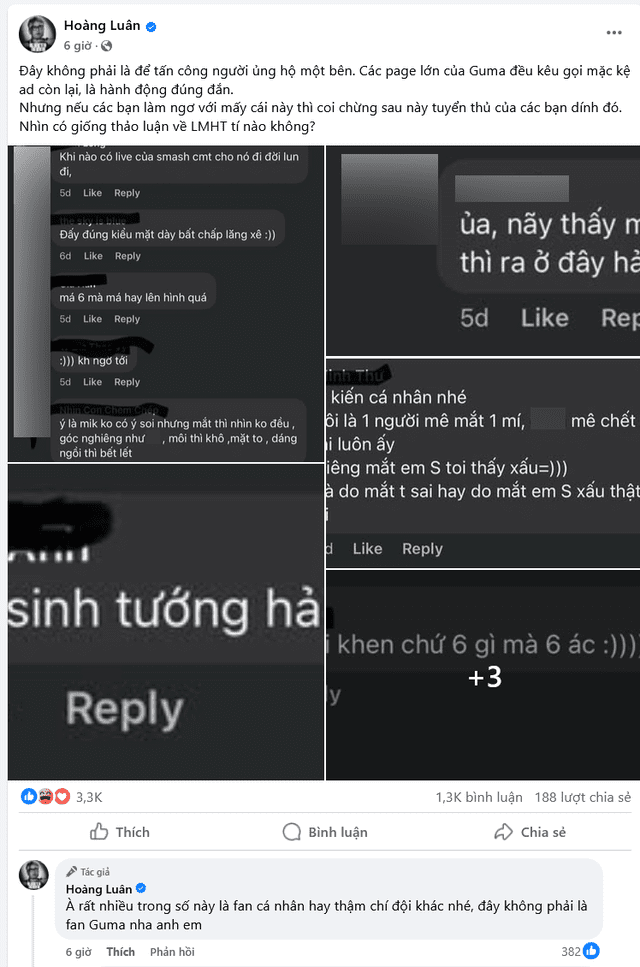 Commentator Hoàng Luân expresses frustration over the focus on Smash instead of discussing professional matters. Commentator Hoàng Luân Expresses Frustration Over Smash's Criticism