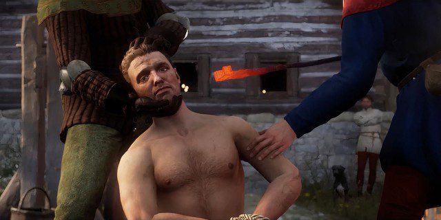 Henry Being Branded in Kingdom Come: Deliverance 2 Henry in Kingdom Come: Deliverance 2