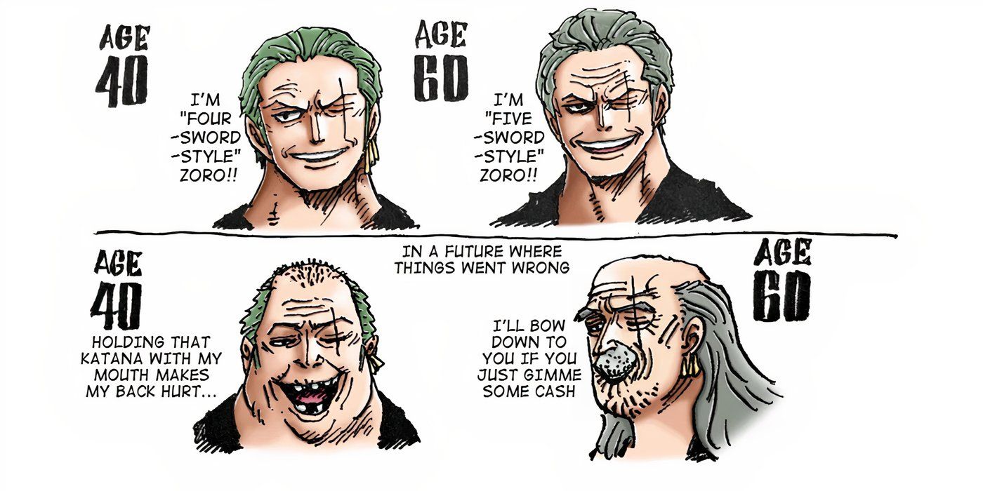 One Piece: What the Straw Hat Crew Will Look Like in the Future 7 One Piece: Future appearance of Zoro.