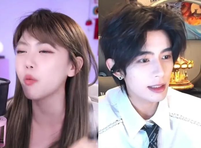 Female streamer calls for unrealistic work on air, netizens are fed up because it's too much! 2 Streamer Chu Thư Nghi reacting positively after a PK match.