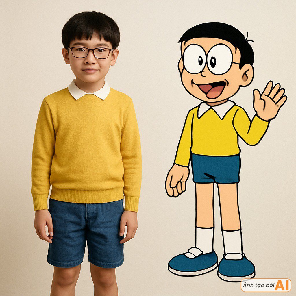 Doraemon Characters Transformed into Real People: Shizuka is More Beautiful than the Original, a Name That Seems to Step Out of a Comic 1 Doraemon character Nobita transformed into a realistic young man.