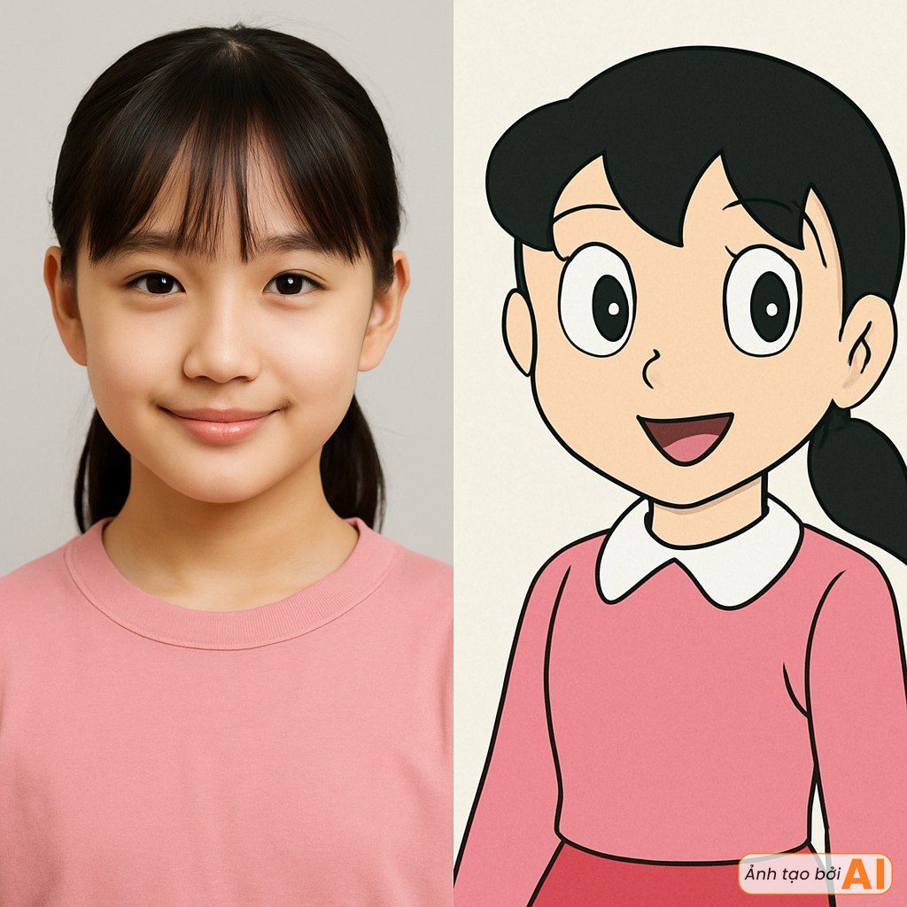 Doraemon Characters Transformed into Real People: Shizuka is More Beautiful than the Original, a Name That Seems to Step Out of a Comic 2 Doraemon character Shizuka transformed into a realistic young woman.
