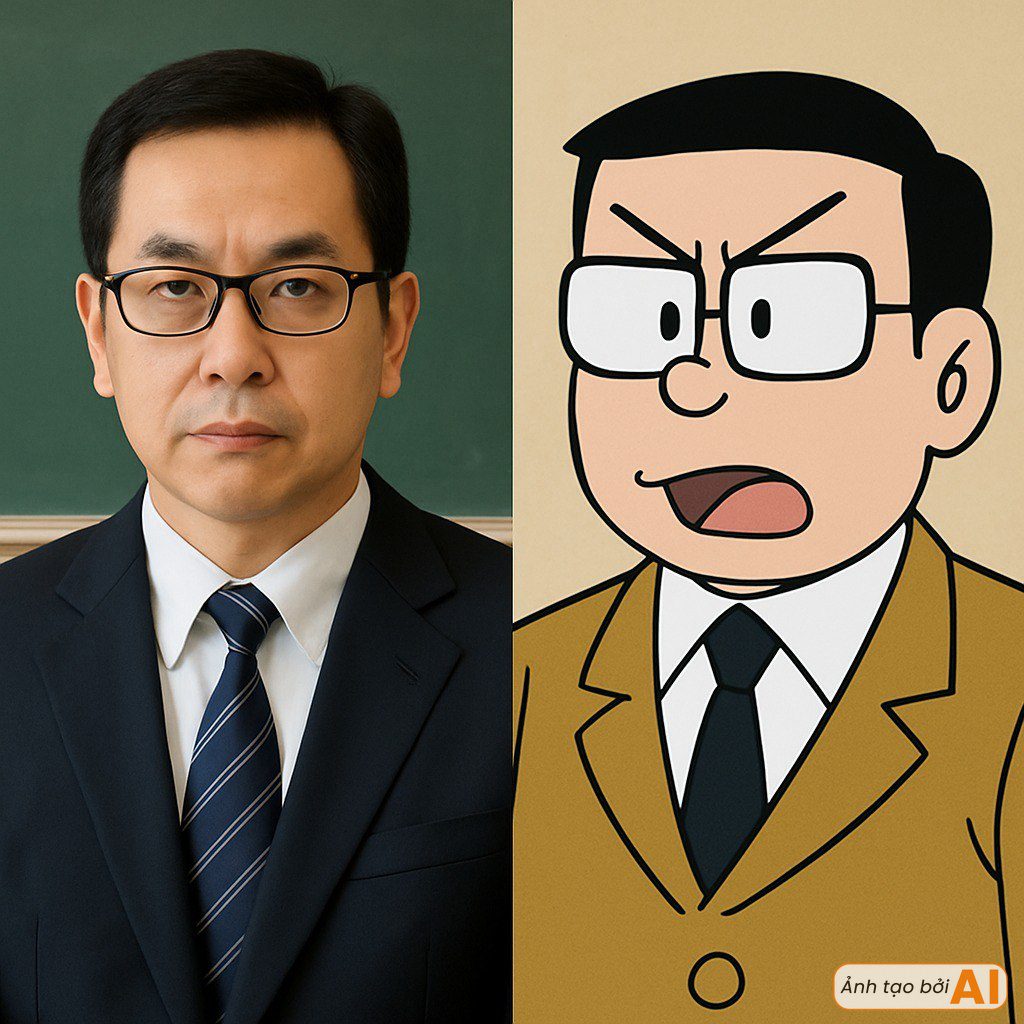 Doraemon Characters Transformed into Real People: Shizuka is More Beautiful than the Original, a Name That Seems to Step Out of a Comic 8 Doraemon character Nobita's teacher transformed into a realistic man.