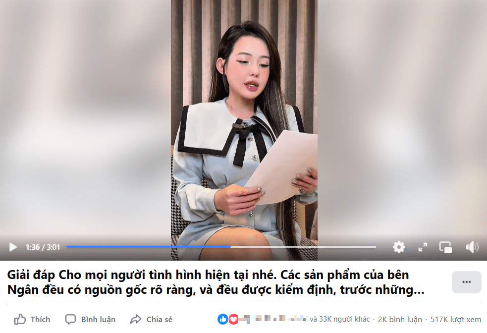 Ngân 98 reported having filed a complaint with the relevant authorities to handle the issue. Ngân 98 gains attention amid controversies surrounding weight loss products.
