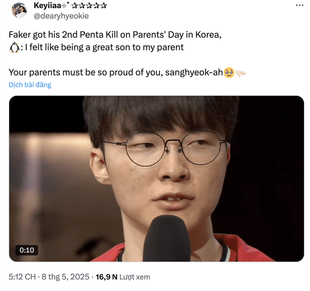 Faker's reflection on his pentakill that made fans feel proud Faker's reflection on his pentakill that made fans feel proud