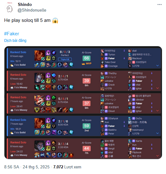 Faker climbing rank at dawn Faker climbing rank at dawn