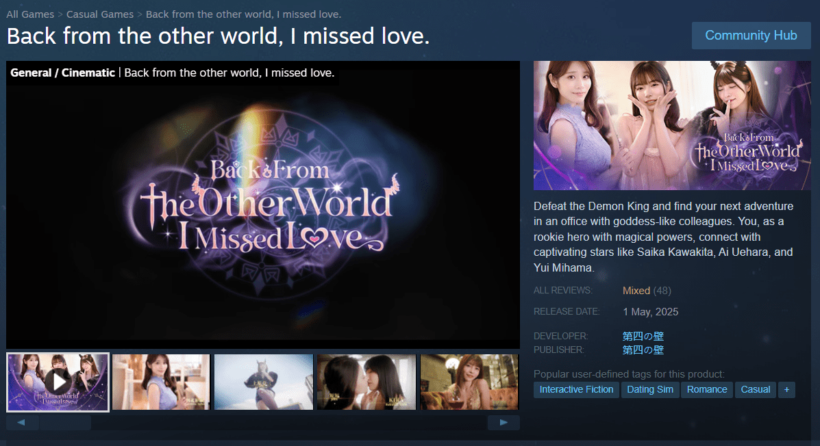 Back From the Other World, I Missed Love Back From the Other World, I Missed Love