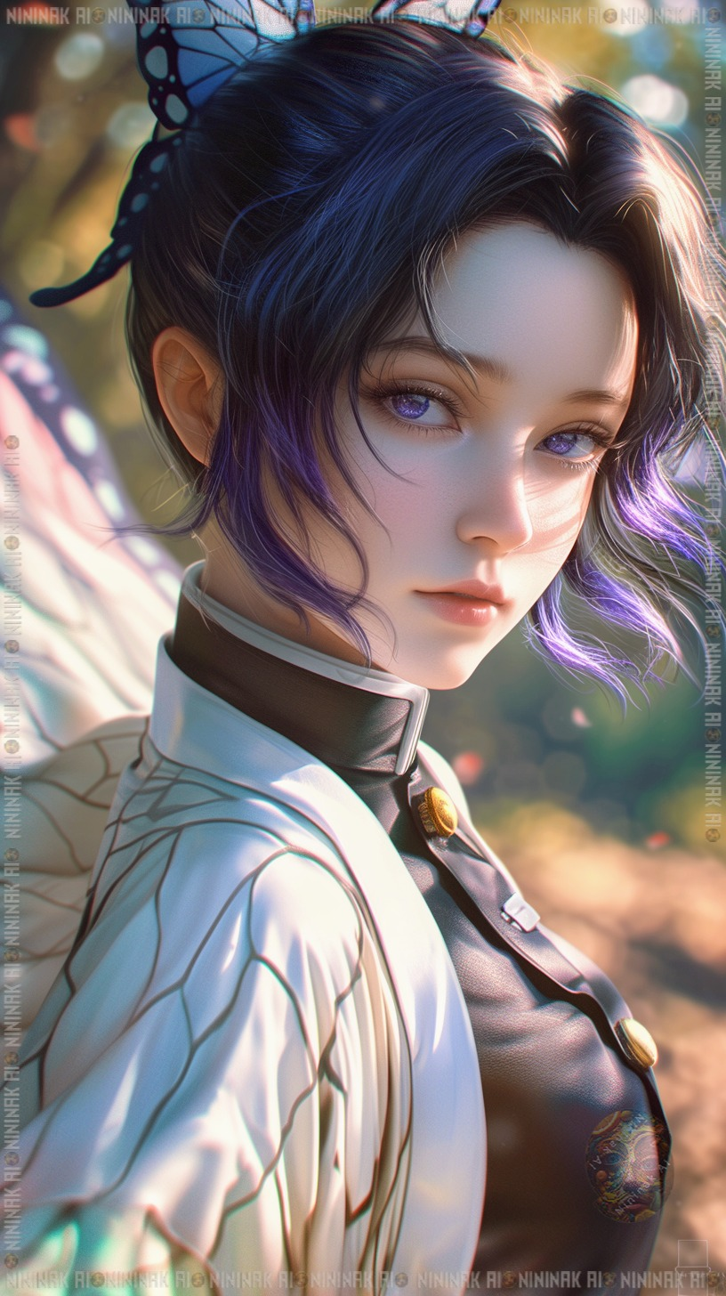 Shinobu Kocho's lethal beauty and agility are depicted with remarkable accuracy. Shinobu Kocho