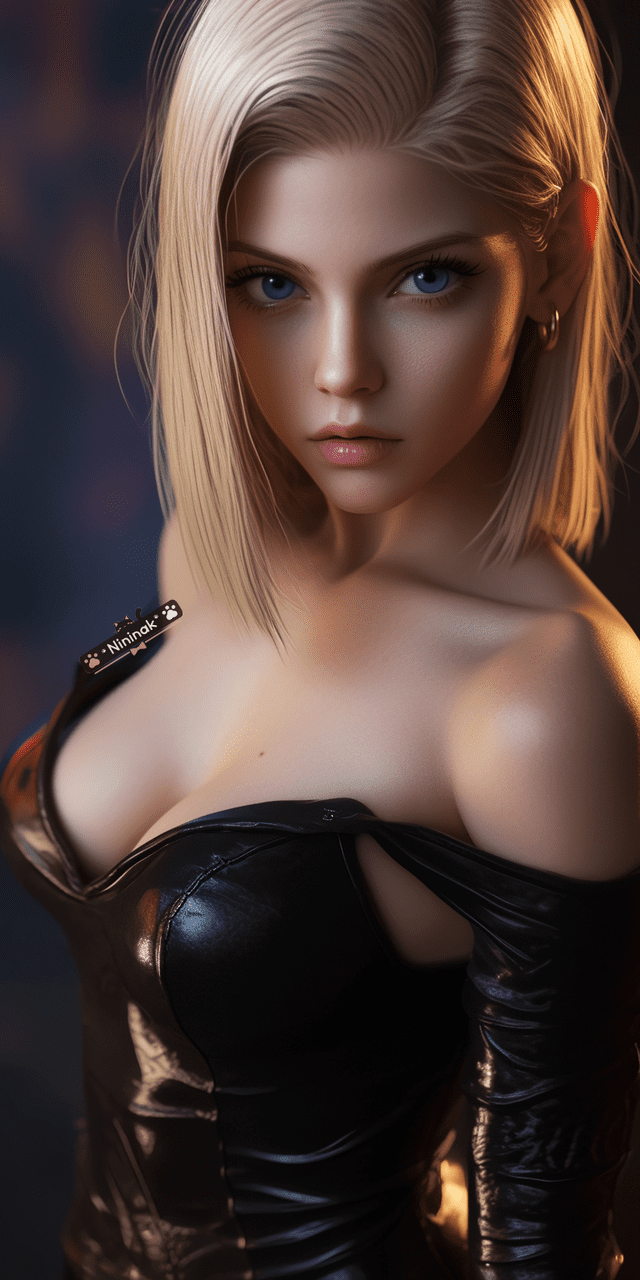 AI explores the philosophical depth of Android 18 in Dragon Ball. Stunning view of the AI-enhanced version of Android 18 from Dragon Ball - Image 1.