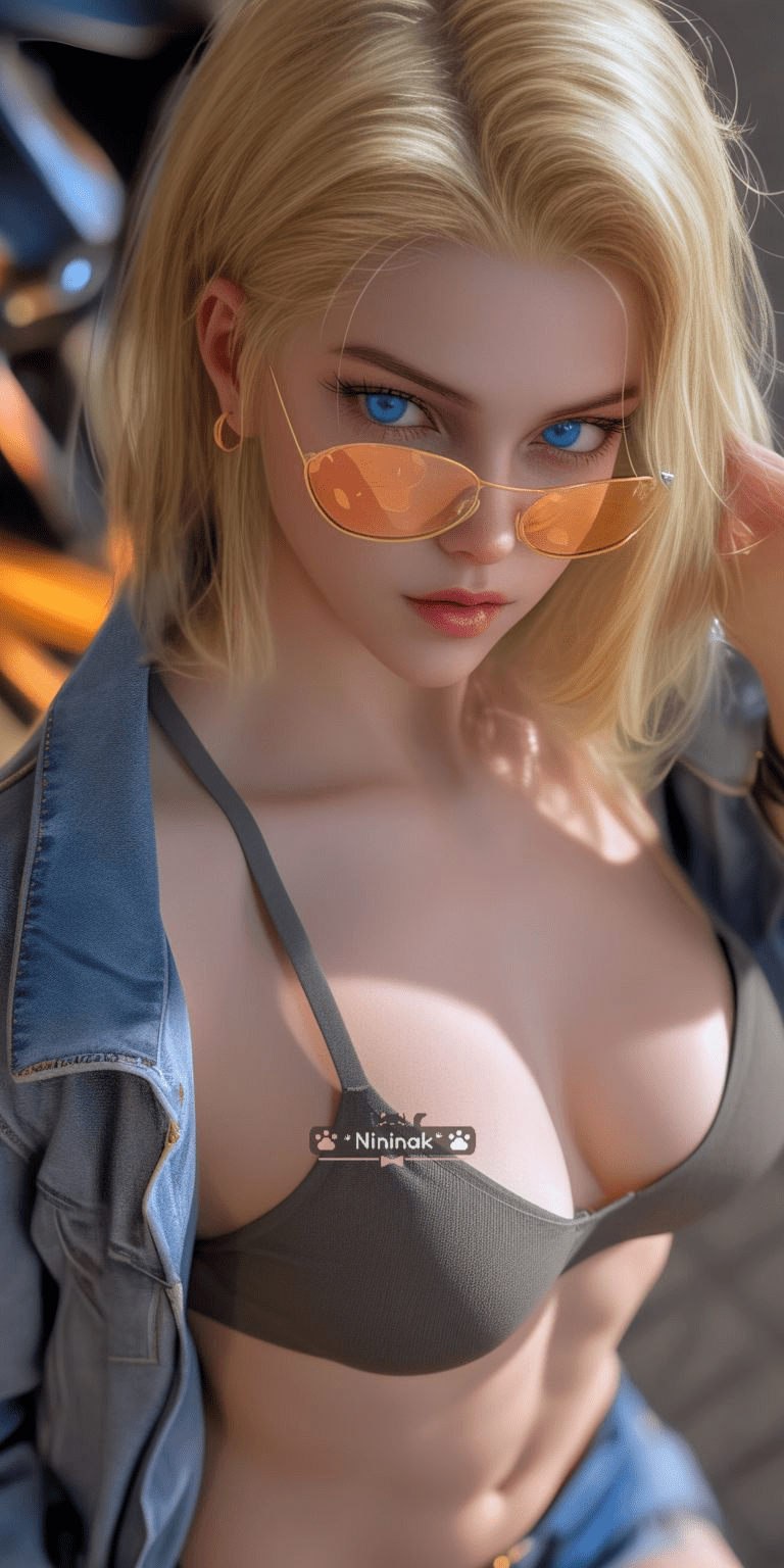 The AI-enhanced images of Android 18's 18+ version leave fans in awe. Stunning view of the AI-enhanced version of Android 18 from Dragon Ball - Image 3.