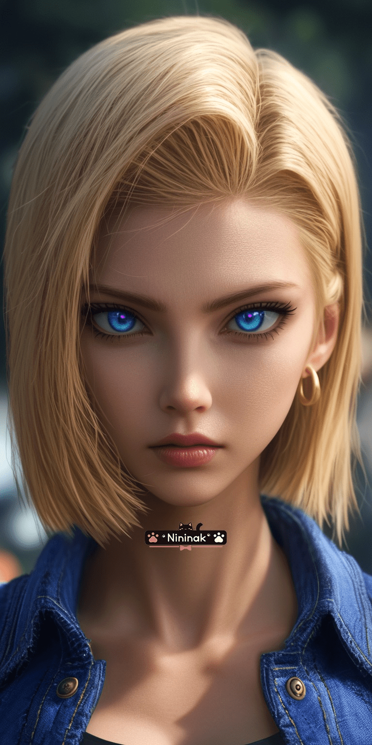 Eye-catching with the seductive surreal version of Android 18 from Dragon Ball 2 Stunning view of the AI-enhanced version of Android 18 from Dragon Ball - Image 4.