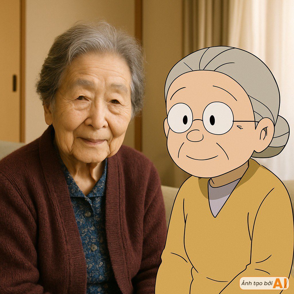 Doraemon Characters Transformed into Real People: Shizuka is More Beautiful than the Original, a Name That Seems to Step Out of a Comic 9 Doraemon character Nobita's grandmother transformed into a realistic woman.