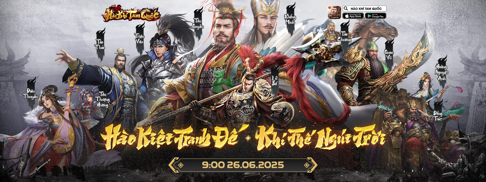The Spirit of the Three Kingdoms officially launches on June 26 – Compete for the top spot in the 9999 Gold Ring and iPhone 16 Pro Max 1 Tam Quốc officially launched on June 26 - Top rewards include 9999 Gold Coins and iPhone 16 Pro Max.