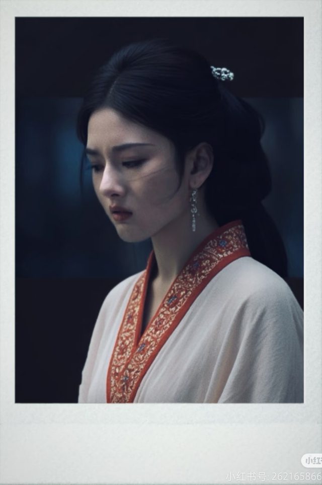 The Most Beautiful Beauty of the Warring States in China Today: A Countenance Like Diao Chan Stepping Out of a Novel, Stunning Visual Shock with Every Glance 5 Fan-made Polaroid image of Tong Tu Nhi.