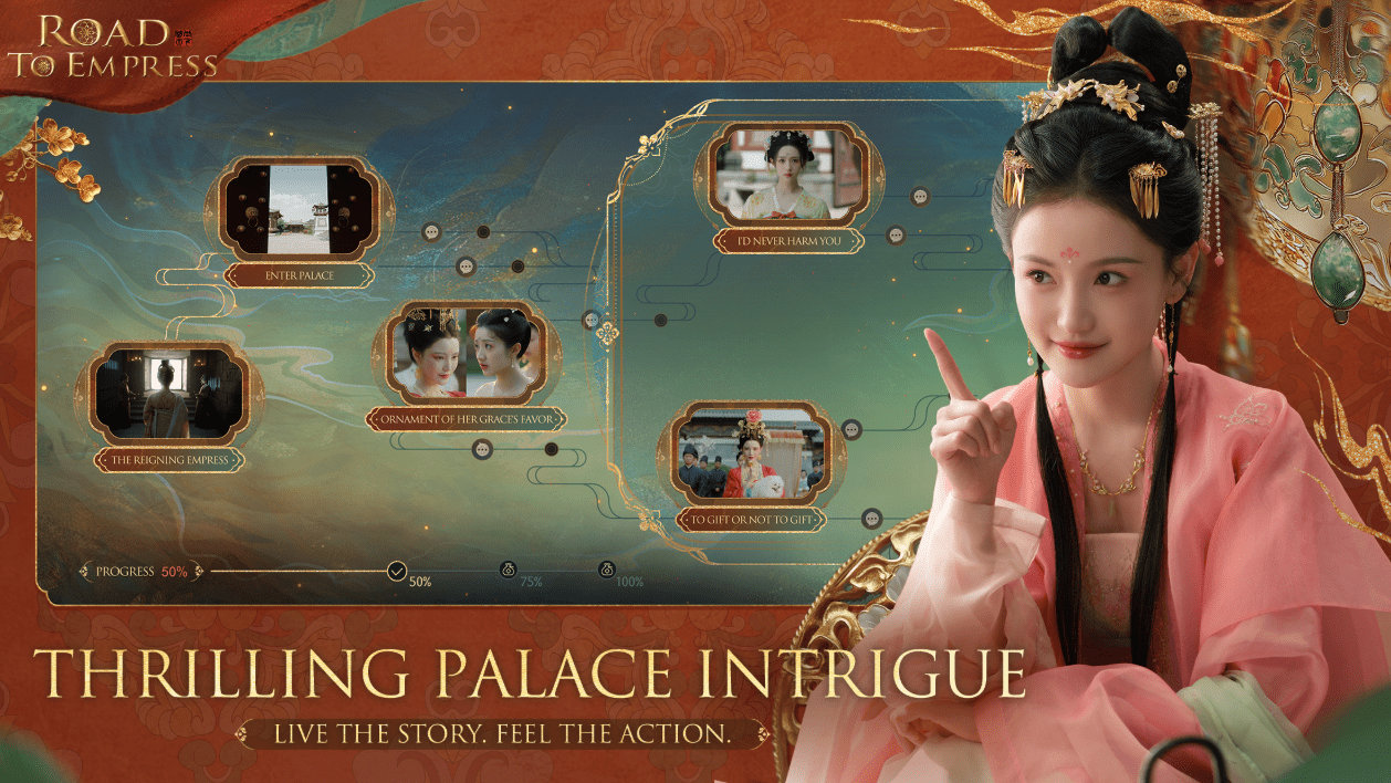 Mobile game allows players to role-play as Wu Zetian, sharp Ultra HD 4K graphics 4 Mobile game allows players to play as Empress, featuring Ultra HD 4K visuals.