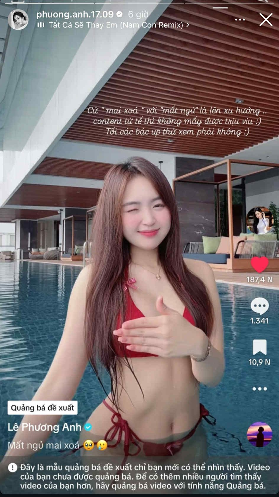 Posting a steamy clip promising to "delete it tomorrow," but unexpectedly trending, the hot girl immediately "turned back." 8 Sizzling clip