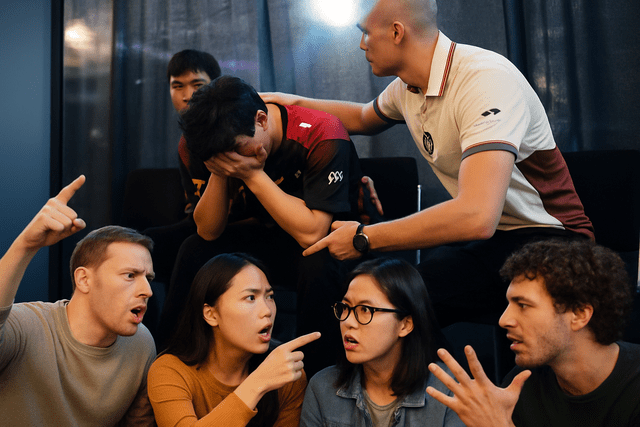 VCS fans debate the emotional state of Levi following the match. VCS fans engage in discussions about the emotional state of Levi after defeat.