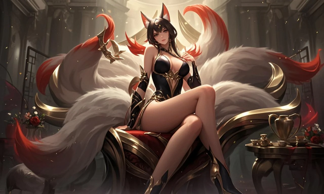 Ahri appears both alluring and enchanting. Ahri appears both alluring and enchanting.