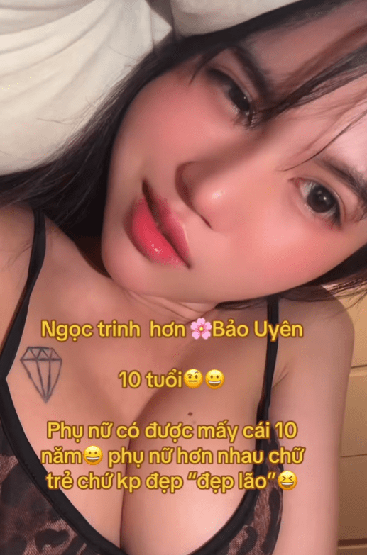Female TikToker claims to be the new generation queen of lingerie, unafraid of confrontation, passionately "combating" when accused of "raising capital" 9 TikToker Bảo Uyên presenting her brand.