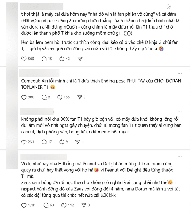 T1 fans expressing their strong opinions T1 fans expressing their strong opinions