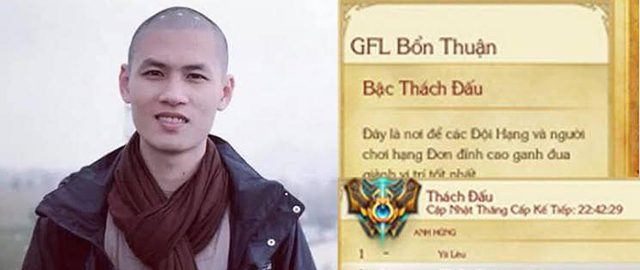 Master Thích Bồn Thuận dropped in the rankings of League of Legends long ago. Master Thích Bồn Thuận dropped ranks in League of Legends.