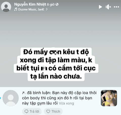 Several Times Causing a "Fever," Female Gym Trainer Fumes When Questioned by the Public 5 Kim Nhiệt's response to surgery rumors