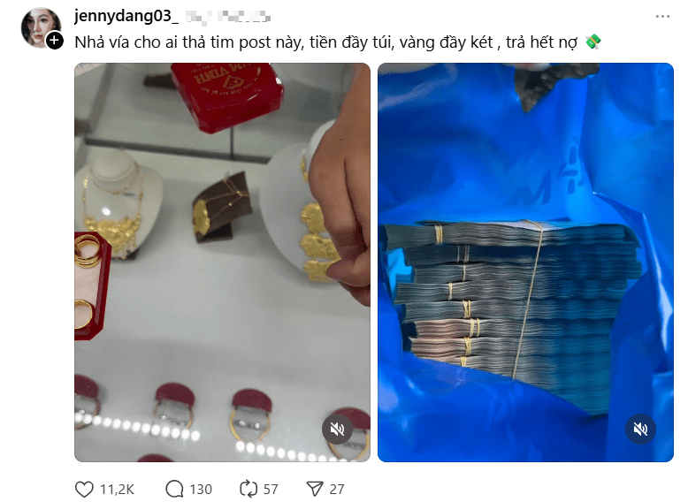 Beautiful hot girl shows off her huge bank balance, a stack of land use rights certificates, netizens eagerly "ask for blessings" 5 Beautiful girl flaunting wealth, attracting attention on social media.